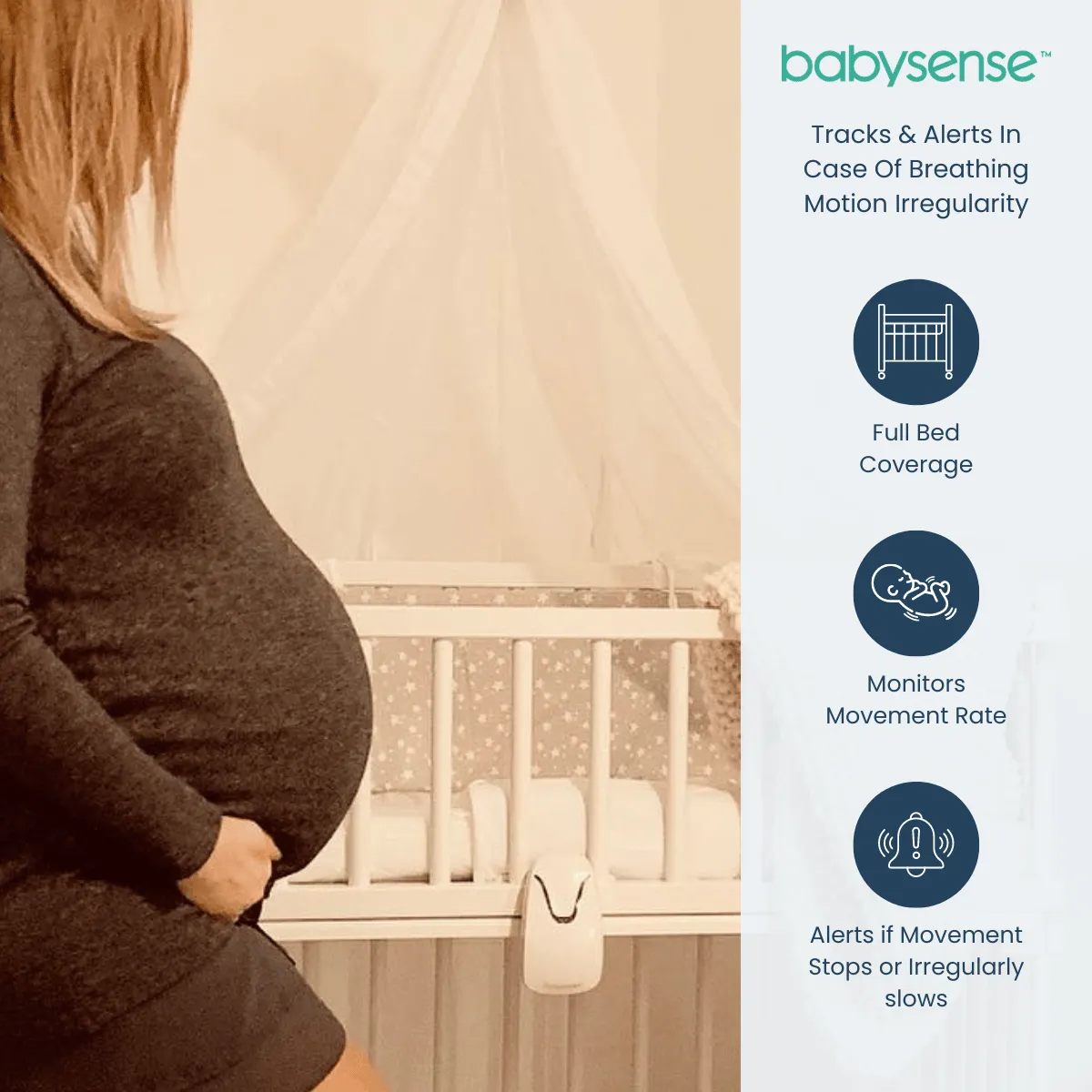 Babysense 7  Baby Monitor with Real Time No Breathing & Irregularity Alerts for Safe Sleep