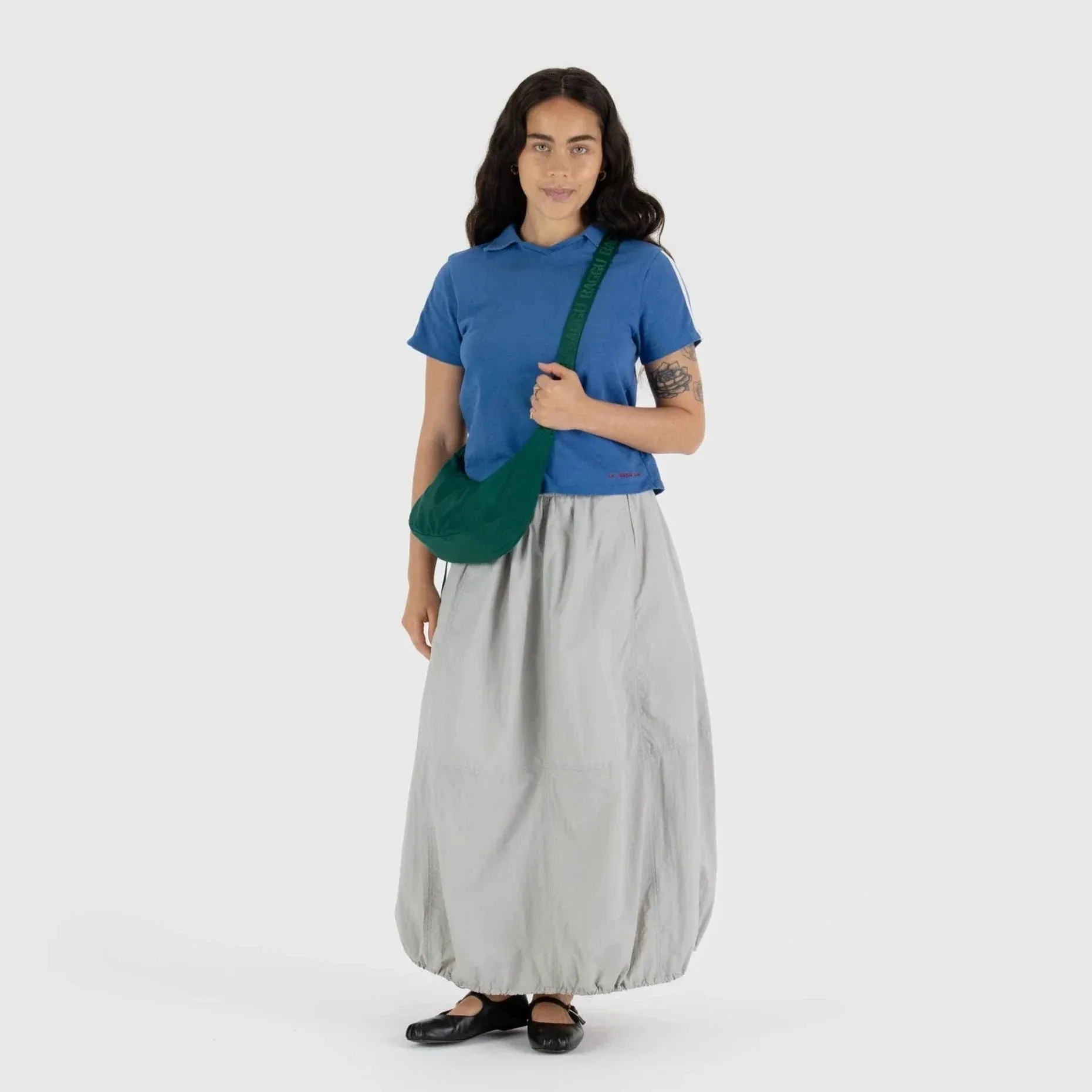 Baggu Small Nylon Crescent Bag in Cypress