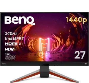 BenQ MOBIUZ EX270QM 27 1ms 240Hz QHD Gaming Monitor, IPS, HDRi Technology, DisplayHDR 600, AMD FreeSync Premium Pro, 98% DCI-P3, 2.1ch Built-in Speakers, HDMI 2.1, Eye-Care, Bezel-Less
