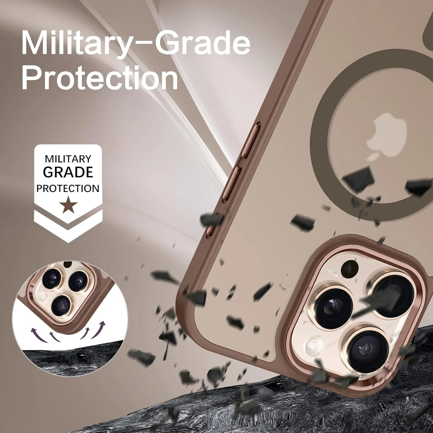 BENTOBEN for iPhone 16 Pro Case [Compatible with Magsafe] Magnetic Matte Phone Case iPhone 16 Pro Translucent Slim Shockproof Women Men Protective Cover Cases for iPhone 16 Pro 6.3", Desert Titanium