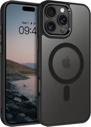 BENTOBEN for iPhone 16 Pro Case [Compatible with Magsafe] Magnetic Matte Phone Case iPhone 16 Pro Translucent Slim Thin Shockproof Women Men Protective Cover Cases for iPhone 16 Pro 6.3" 2024, Black