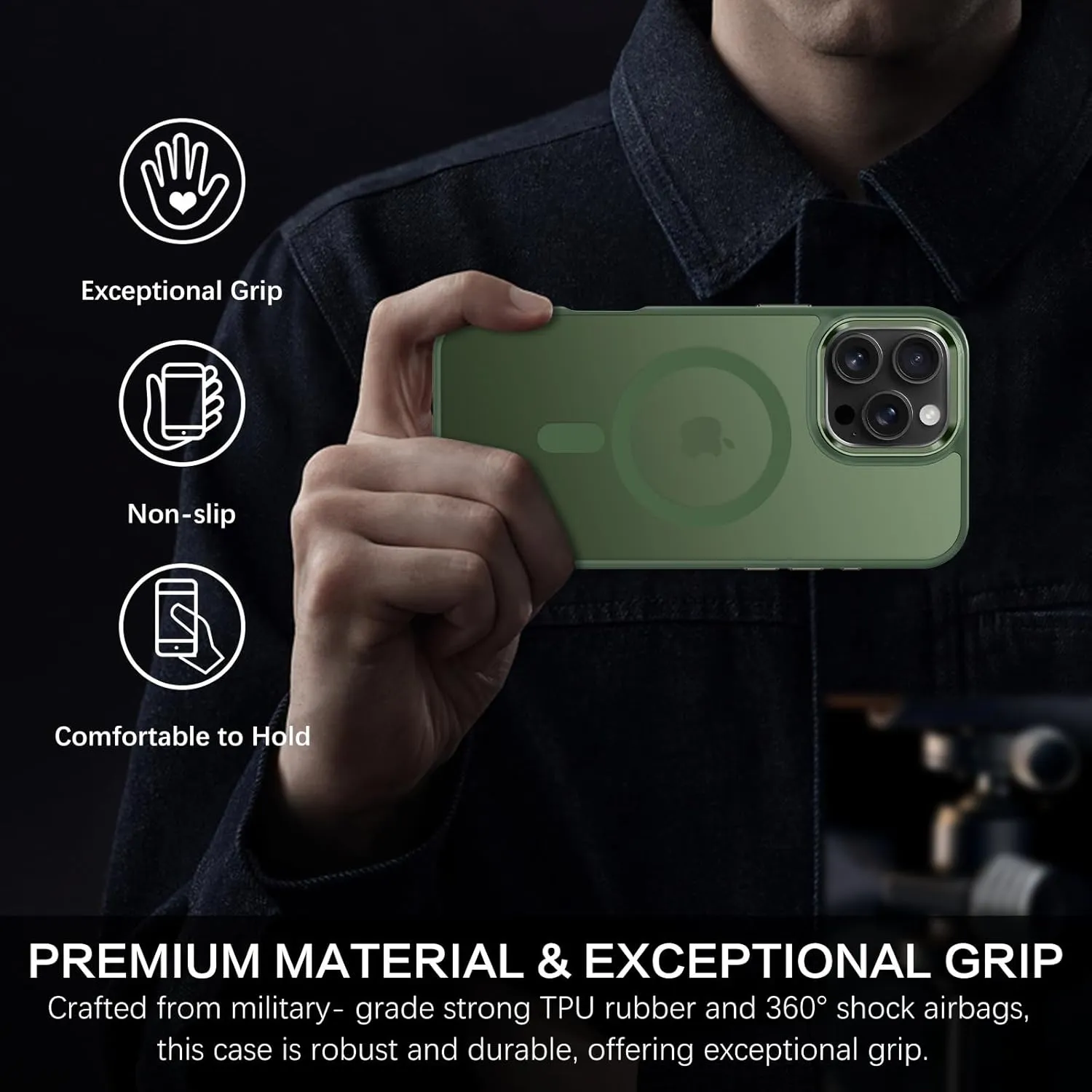 BENTOBEN for iPhone 16 Pro Case [Compatible with Magsafe] Magnetic Matte Phone Case iPhone 16 Pro Translucent Slim Thin Shockproof Women Men Protective Cover Cases for iPhone 16 Pro 6.3", Forest Green