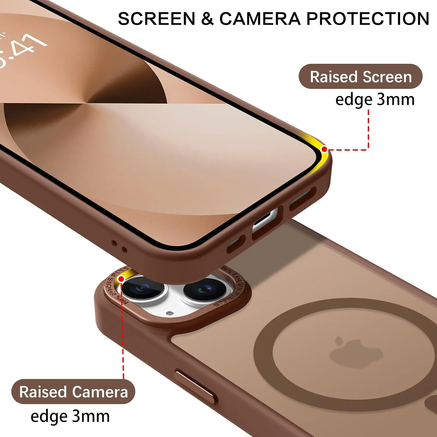 BENTOBEN Magnetic for iPhone 13 Case & iPhone 14 Case [Compatible with Magsafe] Translucent Matte Phone Case iPhone 13/14 6.1 inch Slim Thin Shockproof Women Men Protective Cover, Bronze
