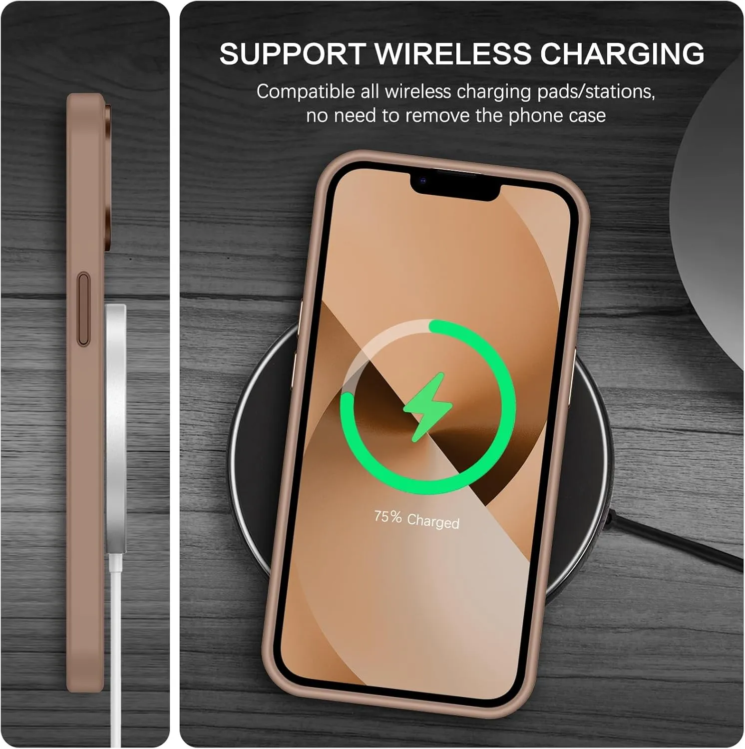 BENTOBEN Magnetic for iPhone 13 Case & iPhone 14 Case [Compatible with Magsafe] Translucent Matte Phone Case iPhone 13/14 6.1 inch Slim Thin Shockproof Women Men Protective Cover, Brown