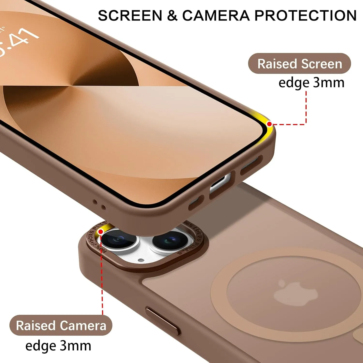 BENTOBEN Magnetic for iPhone 13 Case & iPhone 14 Case [Compatible with Magsafe] Translucent Matte Phone Case iPhone 13/14 6.1 inch Slim Thin Shockproof Women Men Protective Cover, Brown