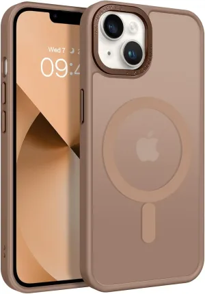 BENTOBEN Magnetic for iPhone 13 Case & iPhone 14 Case [Compatible with Magsafe] Translucent Matte Phone Case iPhone 13/14 6.1 inch Slim Thin Shockproof Women Men Protective Cover, Brown
