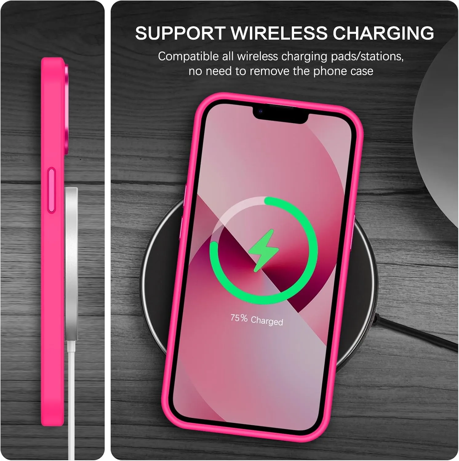 BENTOBEN Magnetic for iPhone 13 Case & iPhone 14 Case [Compatible with Magsafe] Translucent Matte Phone Case iPhone 13/14 Slim Shockproof Women Men Protective Cover for iPhone 13/14 6.1", Hot Pink