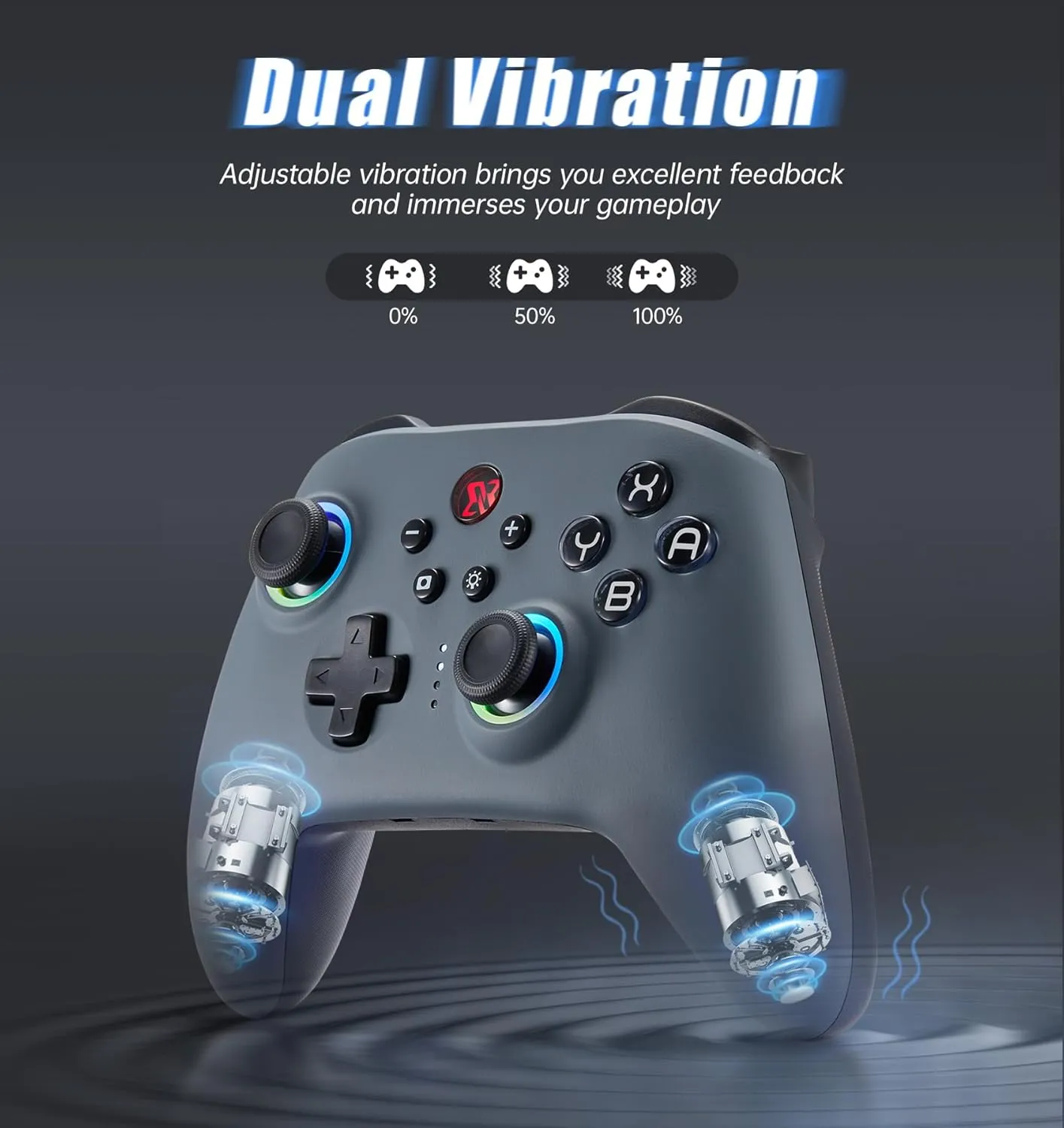 BINBOKPLAY Switch Controller, Wireless Switch Pro Gamepad with No-Dead Zone, 8 Colors LED, ALPS Joysticks, Programmable, Motion Control, Vibration, Turbo, Wake Up