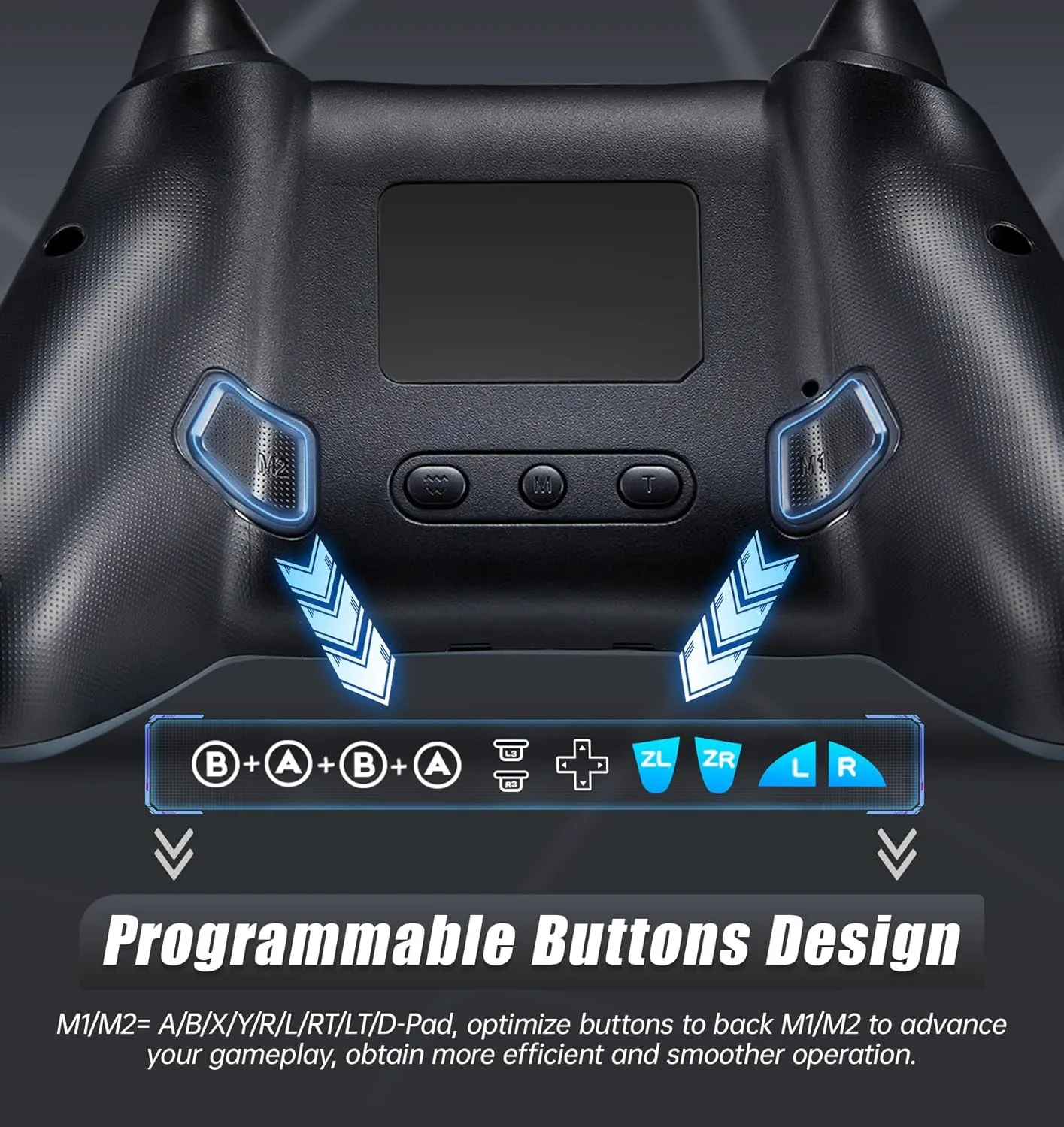 BINBOKPLAY Switch Controller, Wireless Switch Pro Gamepad with No-Dead Zone, 8 Colors LED, ALPS Joysticks, Programmable, Motion Control, Vibration, Turbo, Wake Up
