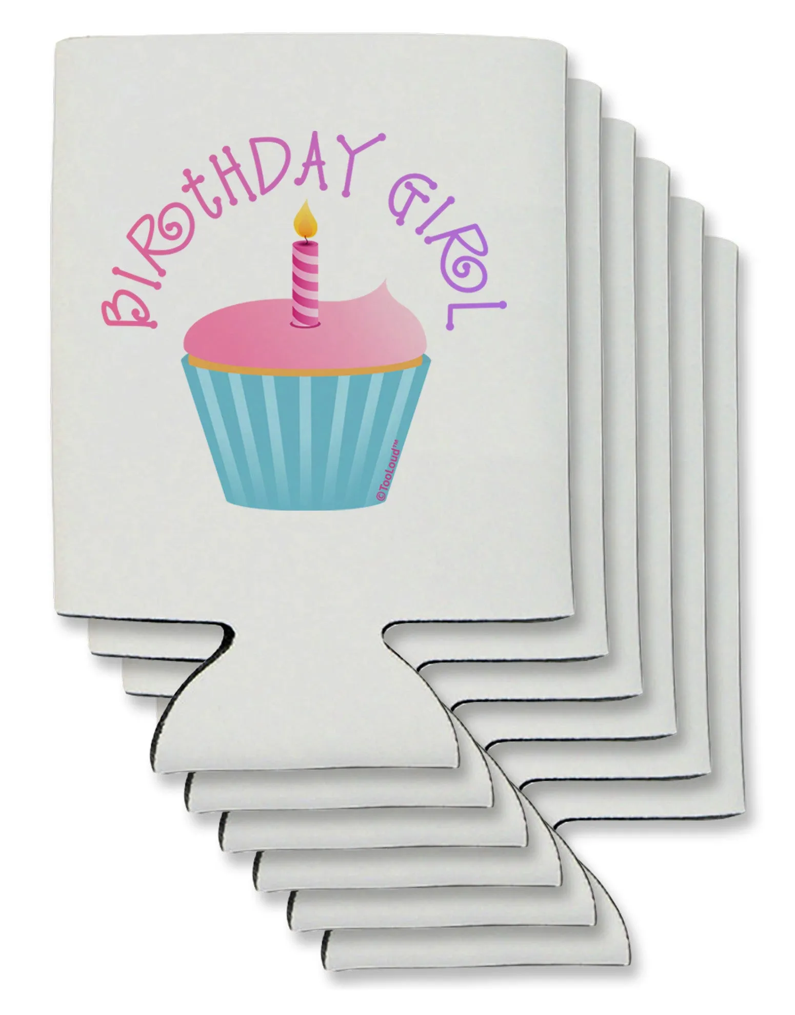 Birthday Girl - Candle Cupcake Can / Bottle Insulator Coolers by TooLoud