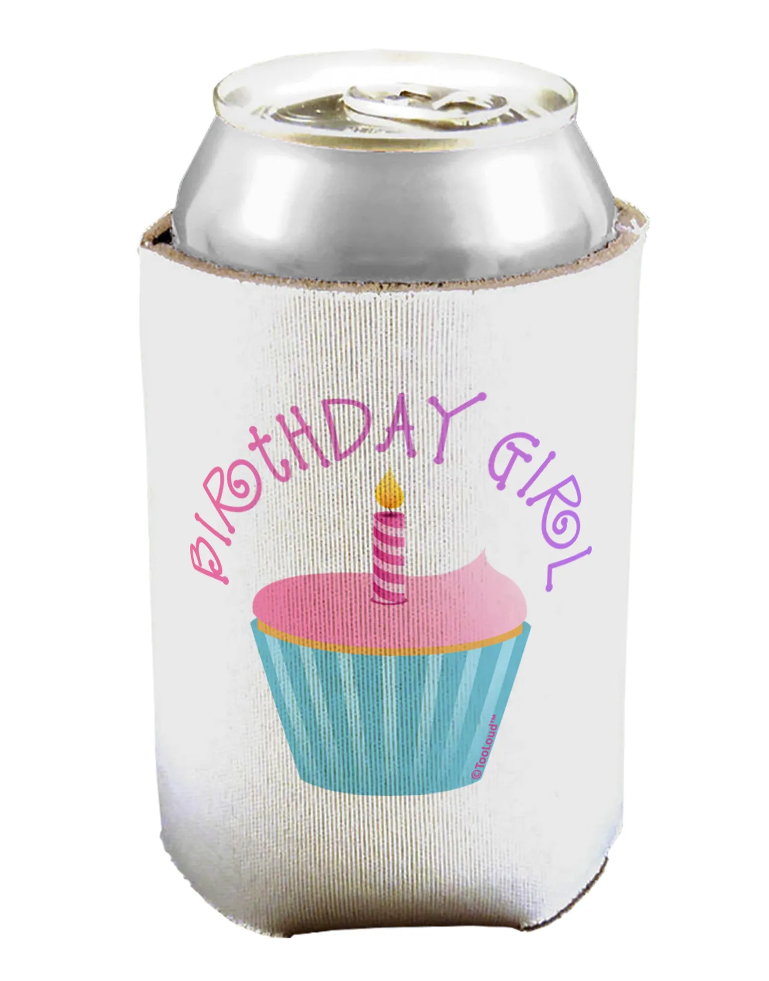 Birthday Girl - Candle Cupcake Can / Bottle Insulator Coolers by TooLoud
