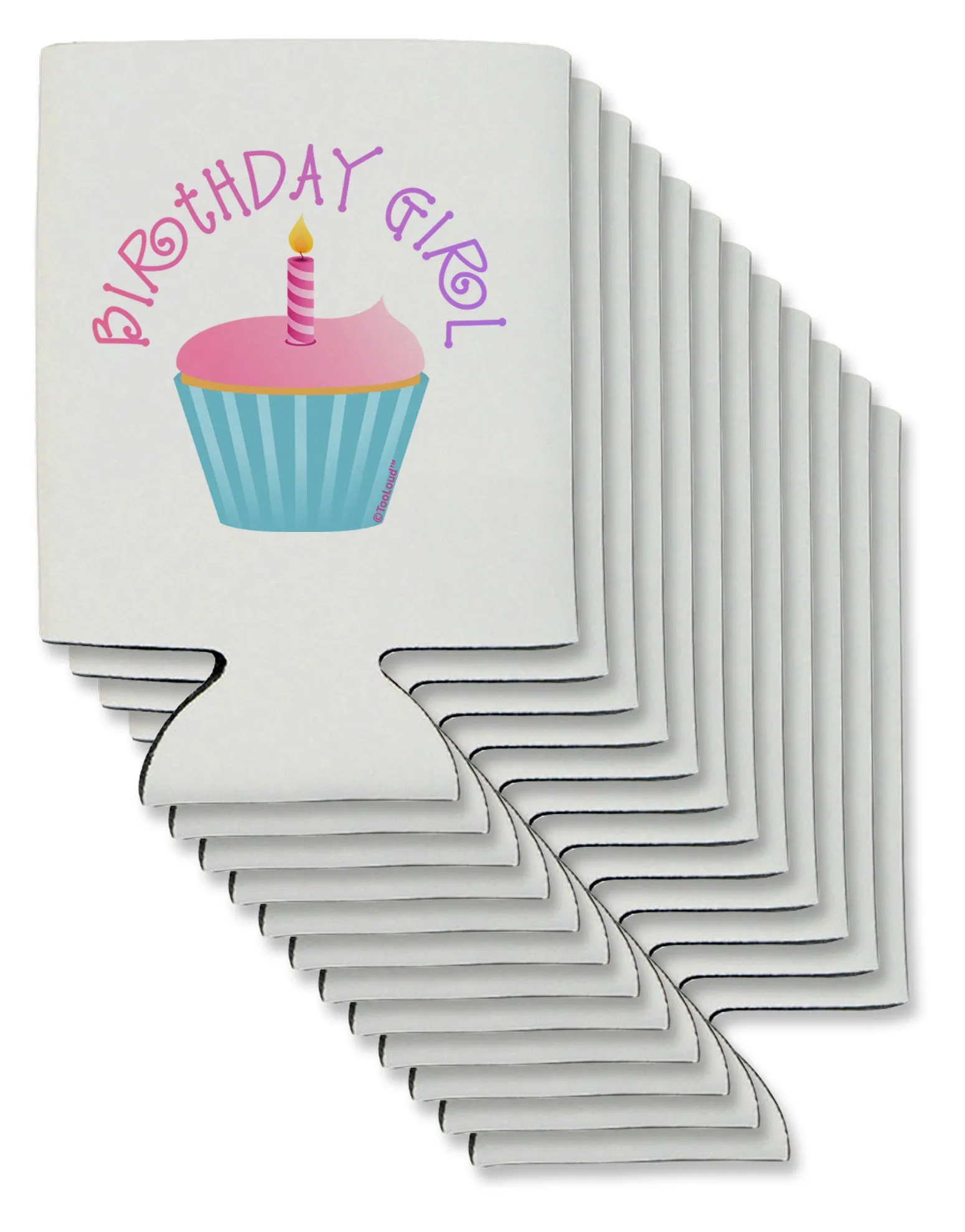 Birthday Girl - Candle Cupcake Can / Bottle Insulator Coolers by TooLoud