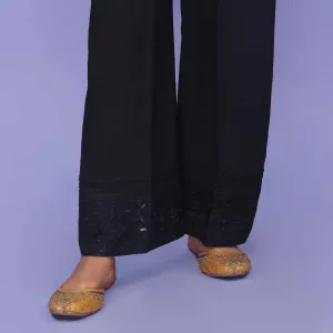 Black Striaght Fit Cambric Trouser PL4074