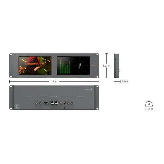 Blackmagic Design SmartScope Duo 4K Rack-Mounted Dual 6G-SDI Monitors