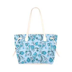 Blue Floral Amour Clover Canvas Tote Bag