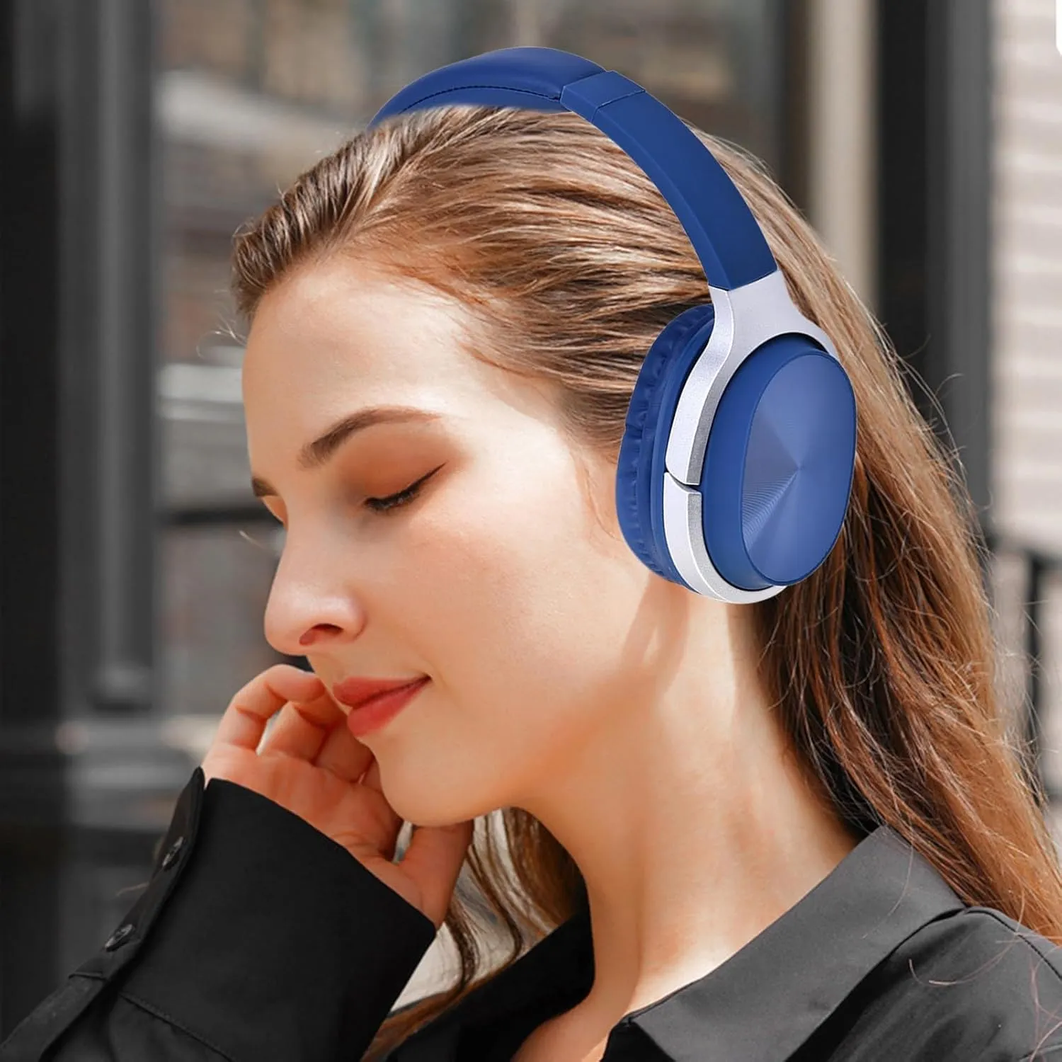 Bluetooth Earphones Wireless Bluetooth Over Ear Headphones Foldable Bluetooth 5.0 Headphones Call Noise Reduction Lightweight Headset with Microphone Multiple Modes Playback for Work, Sport, Travel
