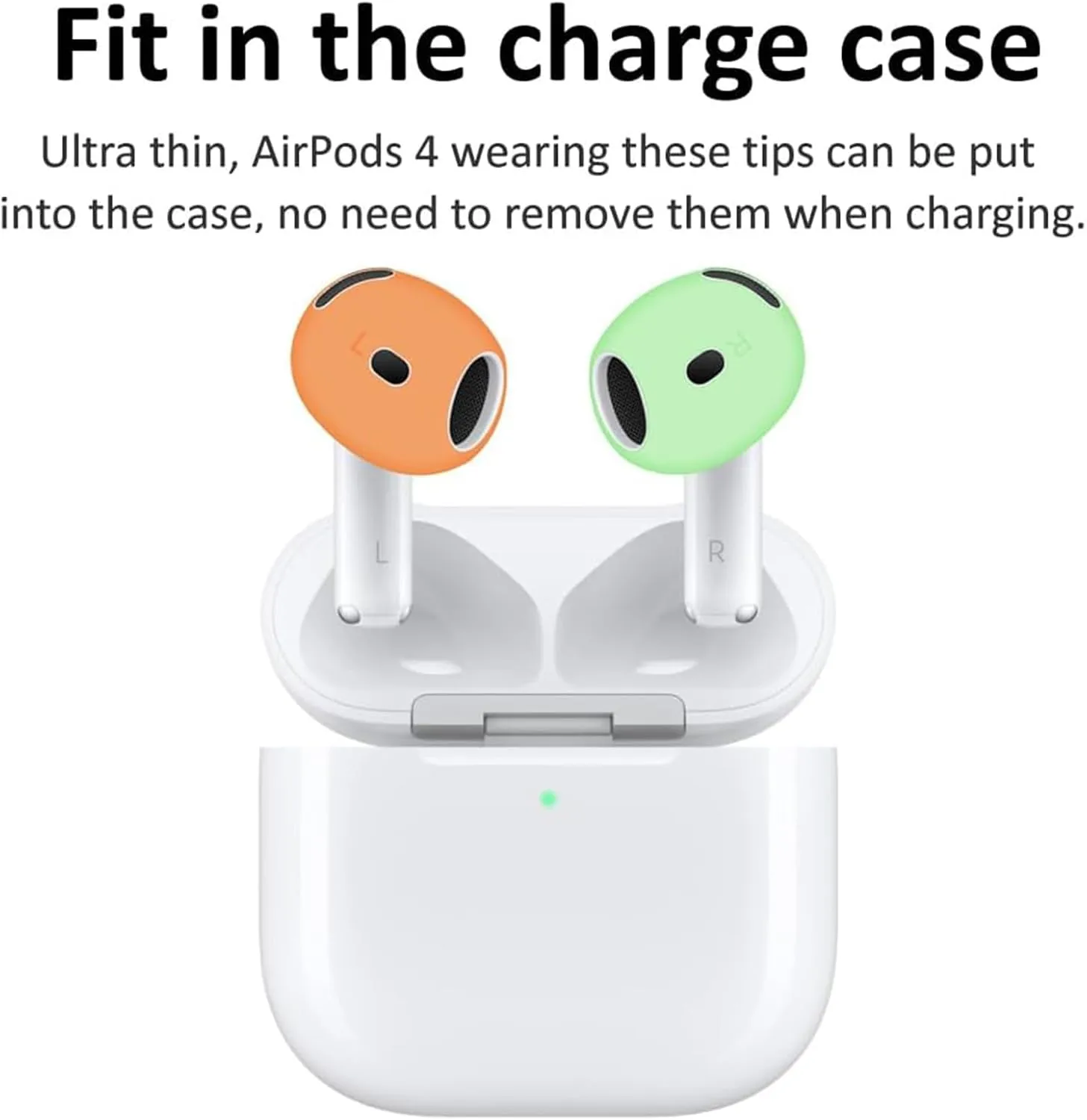 BLUEWALL Fit in Case Eartips Compatible with AirPods 4 Earbuds 4th Generation, 6 Pairs Fit in Charging Case Silicone Earbuds Cover Anti Slip Tips, Compatible with AirPods4 6 Pairs 6C