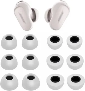 BLUEWALL Foam Ear Tips Compatible with Bose QuietComfort Earbuds II, S/M/L Sizes Fit in Case Soft Memory Foam Tip Replacement Eartips Foam Compatible with QuietComfort Earbuds ii 6 Pairs Gray