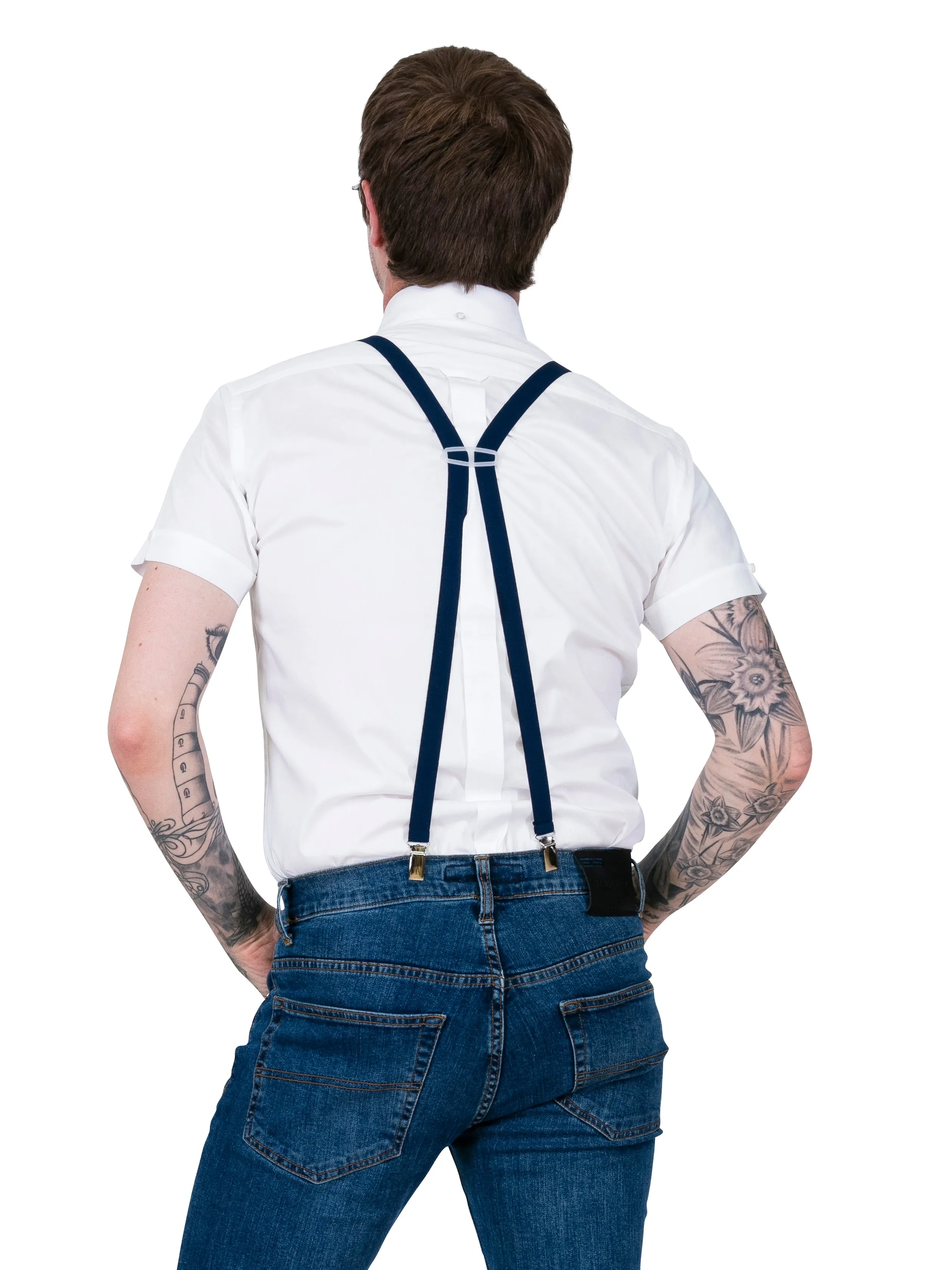 Braces and Buckles - Navy Blue