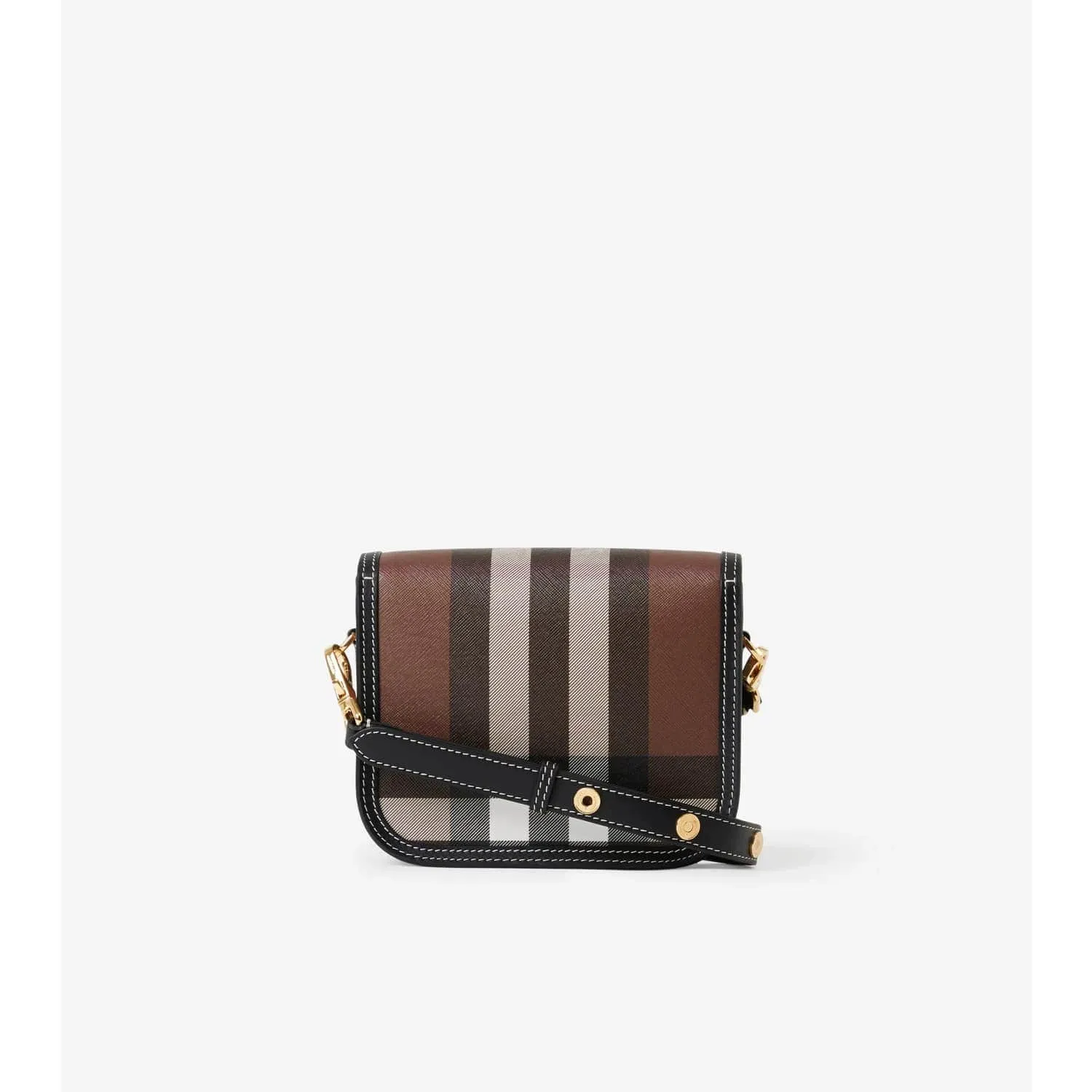 BURBERRY CHECK AND LEATHER SMALL ELIZABETH BAG