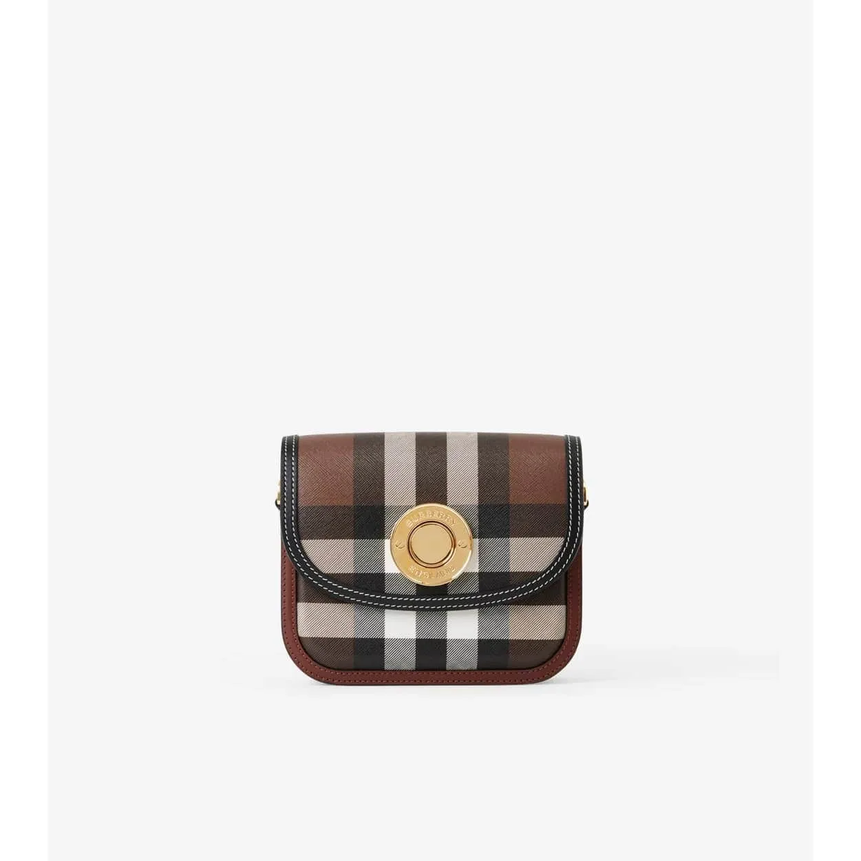 BURBERRY CHECK AND LEATHER SMALL ELIZABETH BAG