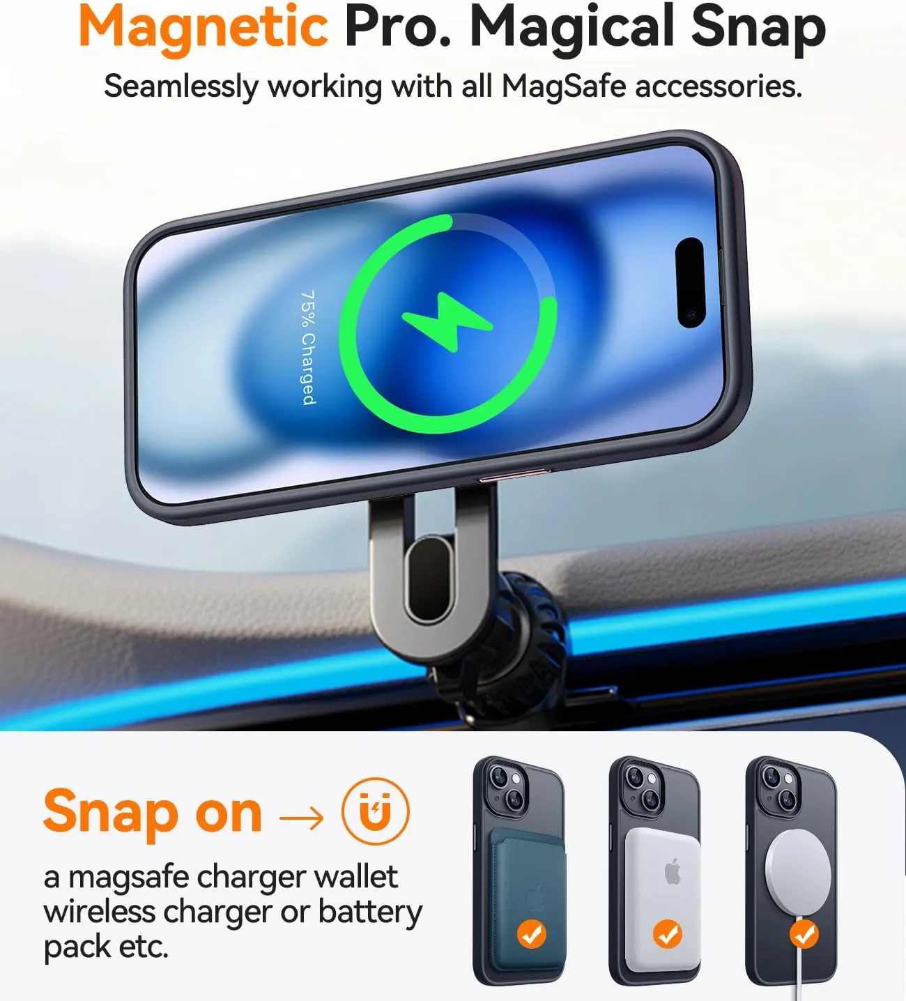 CANSHN Magnetic Case for iPhone 15 Case [Compatible with MagSafe & MIL-Grade Drop Tested] Slim Translucent Matte Cover, Anti-Scratch Shockproof Phone Case for iPhone 15 6.1 Inch, Black