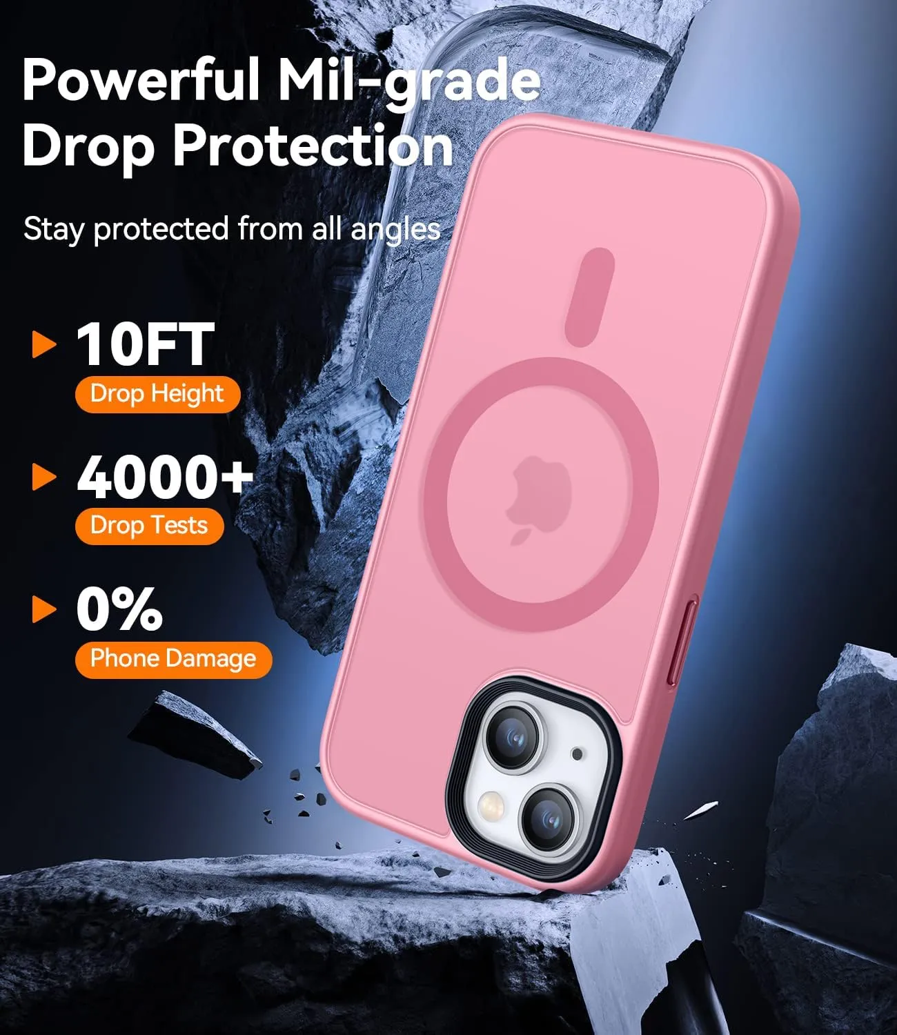 CANSHN Magnetic Case for iPhone 15 Case [Compatible with MagSafe & MIL-Grade Drop Tested] Slim Translucent Matte Cover, Anti-Scratch Shockproof Phone Case for iPhone 15 6.1 Inch, Pinkish