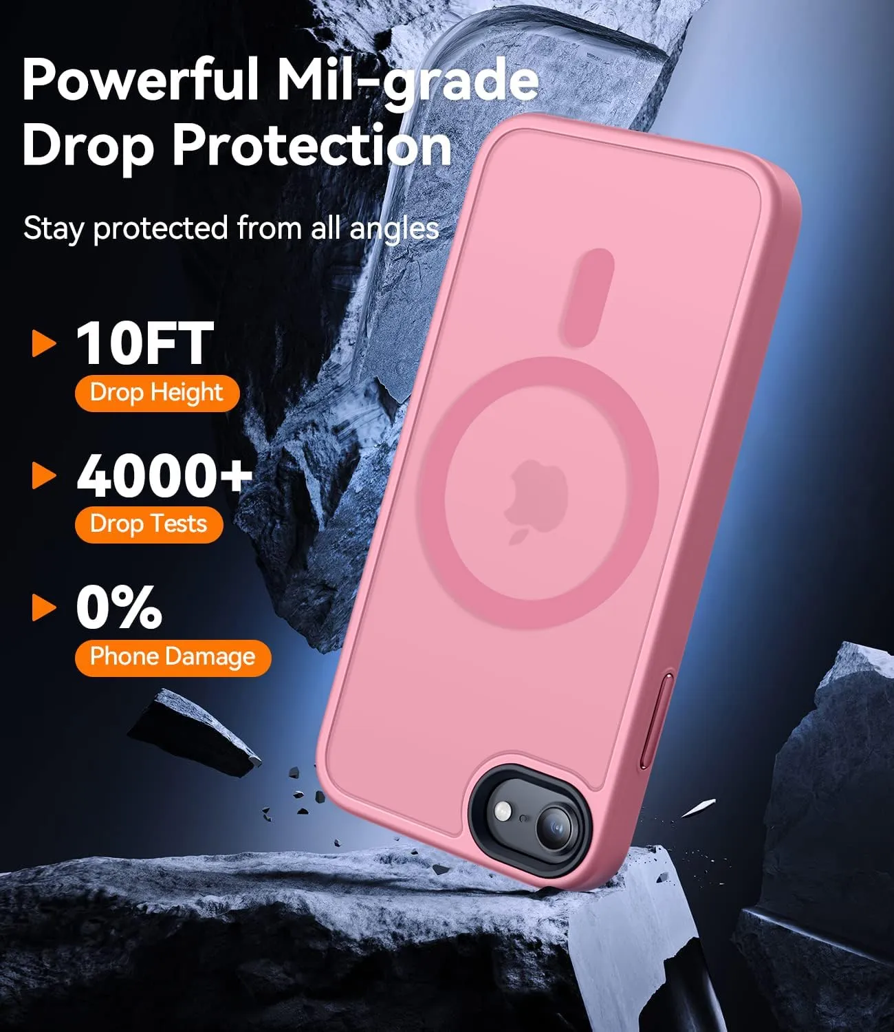 CANSHN Magnetic Case for iPhone SE 2022/iPhone SE 2020/iPhone 8, Built in Magnets Compatible with MagSafe, Translucent Matte Back Phone Cover for iPhone 8/SE 2/SE 34.7" Frosted Pink