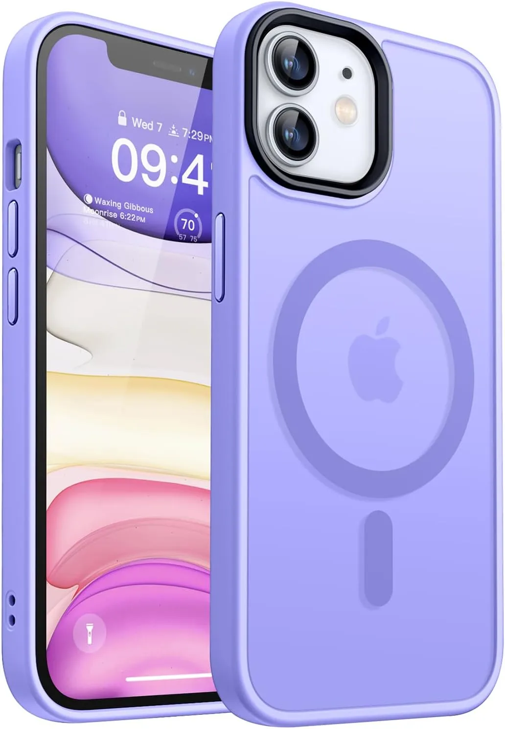CANSHN Magnetic Compatible with iPhone 11 Case [Compatible with Magsafe] [Translucent Matte] Slim Thin Shockproof Protective Bumper Cover Phone Case Cover 6.1 Inch - Light Purple