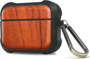 Carveit Wooden Case for AirPods Pro 2nd/1st Gen Case, Wood Artisan Engraved & TPU Shockproof Cover, Titanium Quick Released Clasp, Wireless Chargers Compatible (Natural Grain) Rosy