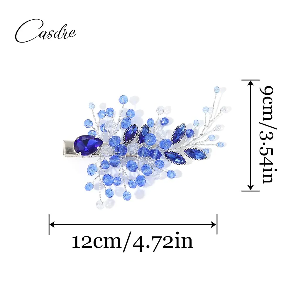 Casdre Rhinestone Wedding Hair Clip Crystal Bridal Hair Barrettes Prom Hair Pieces Hair Accessories for Women and Brides