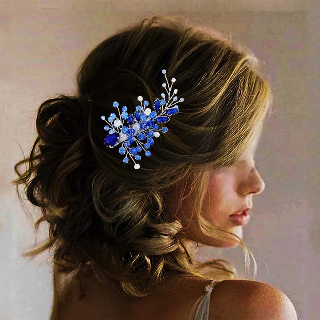 Casdre Rhinestone Wedding Hair Clip Crystal Bridal Hair Barrettes Prom Hair Pieces Hair Accessories for Women and Brides