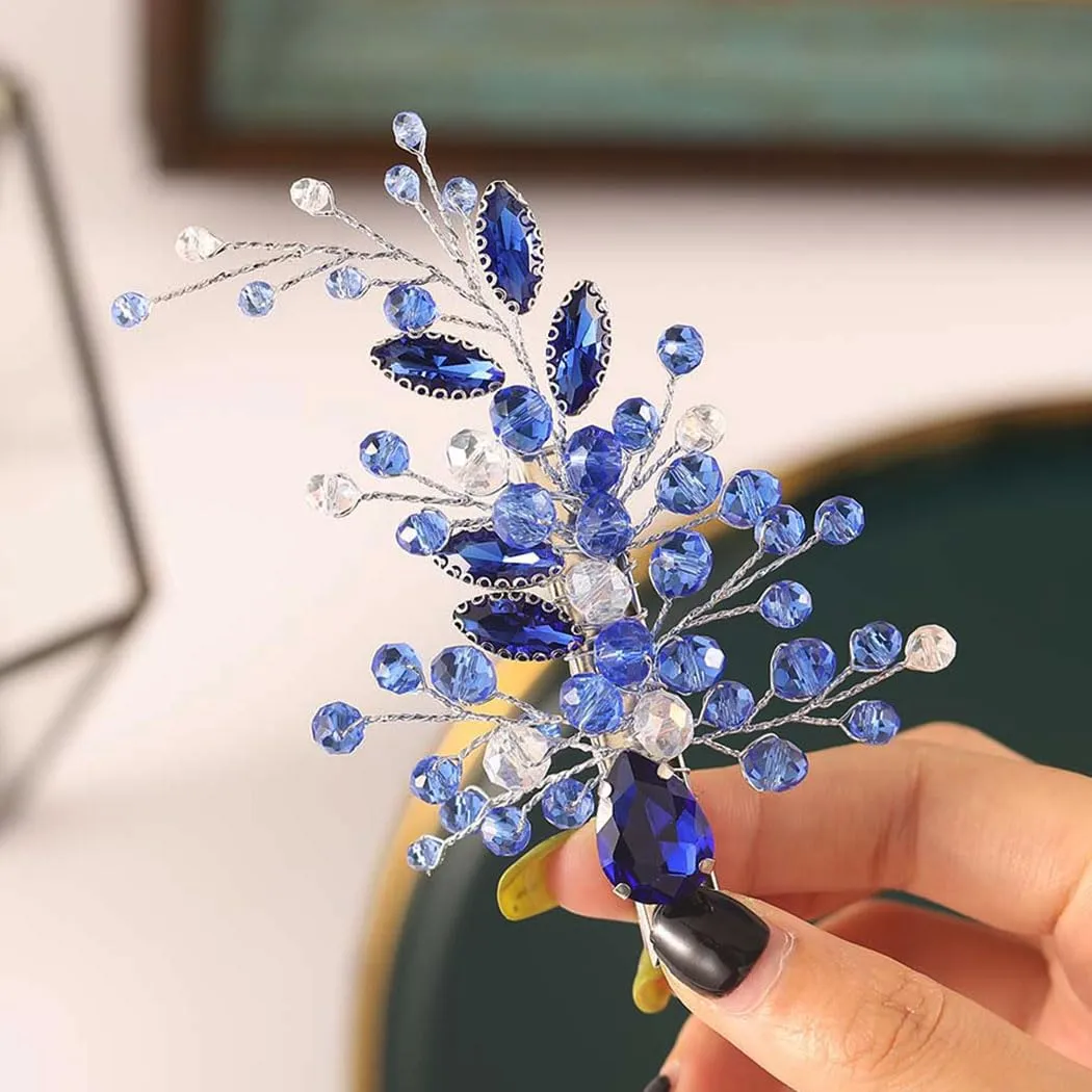 Casdre Rhinestone Wedding Hair Clip Crystal Bridal Hair Barrettes Prom Hair Pieces Hair Accessories for Women and Brides