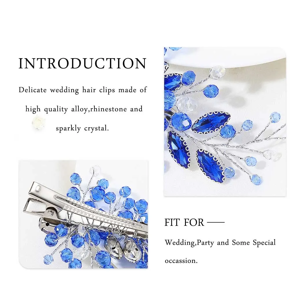 Casdre Rhinestone Wedding Hair Clip Crystal Bridal Hair Barrettes Prom Hair Pieces Hair Accessories for Women and Brides