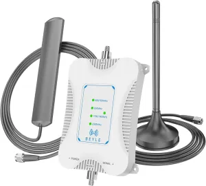 Cell Phone Signal Booster for RV, Truck, Car Cell Phone Booster Boosts 5G 4G LTE on Band 2/4/5/12/13/17/25/30/66/71 All U.S. Carriers Verizon, AT&T, T-Mobile & More FCC Approved