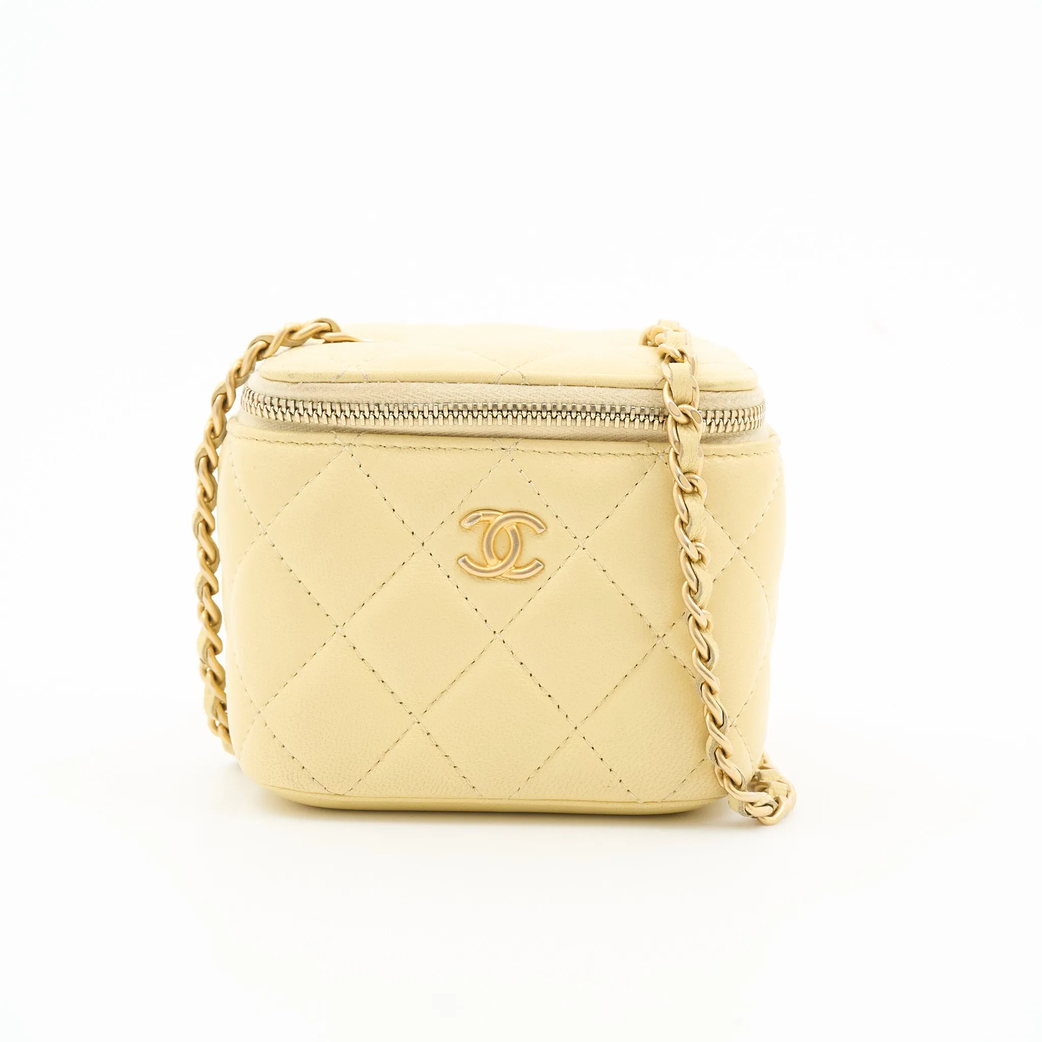 Chanel Pearl Crush Mini Yellow Vanity Case GHW
