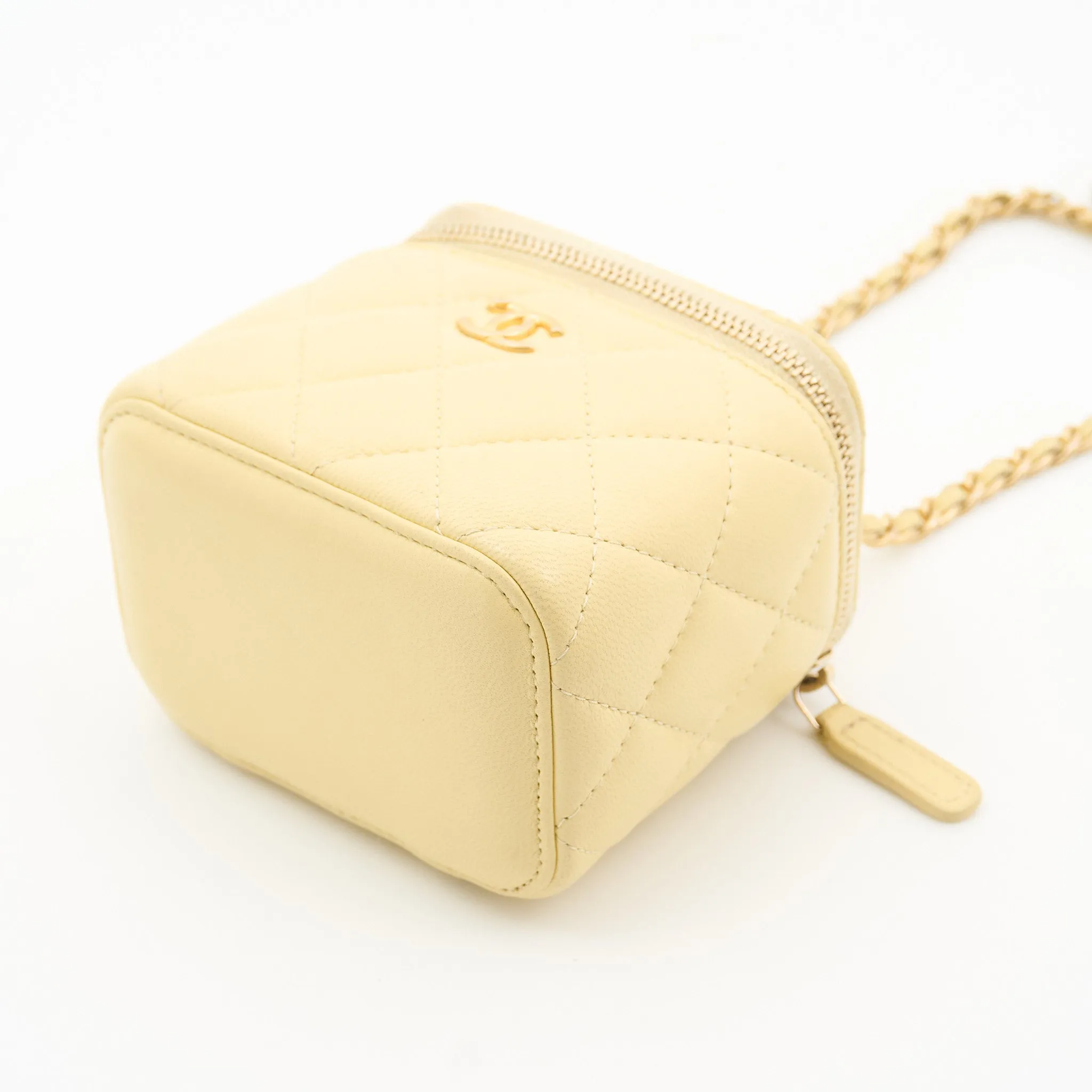 Chanel Pearl Crush Mini Yellow Vanity Case GHW