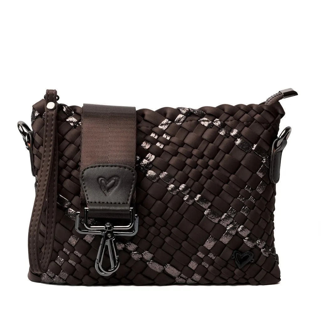 Charlotte Woven Crossbody - Espresso & Bronze (restocks Early Nov)