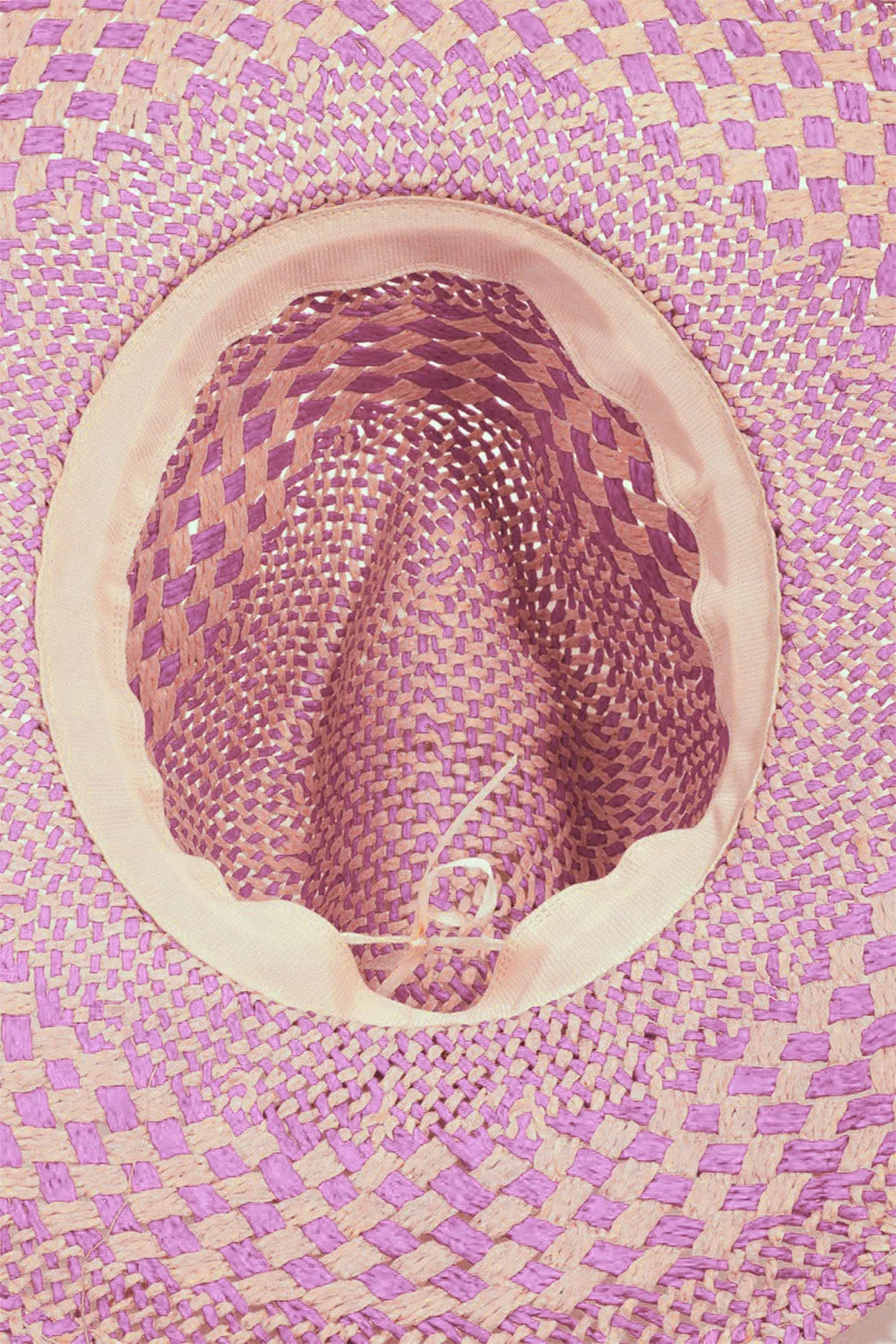Checkered Woven Straw Sun Hat