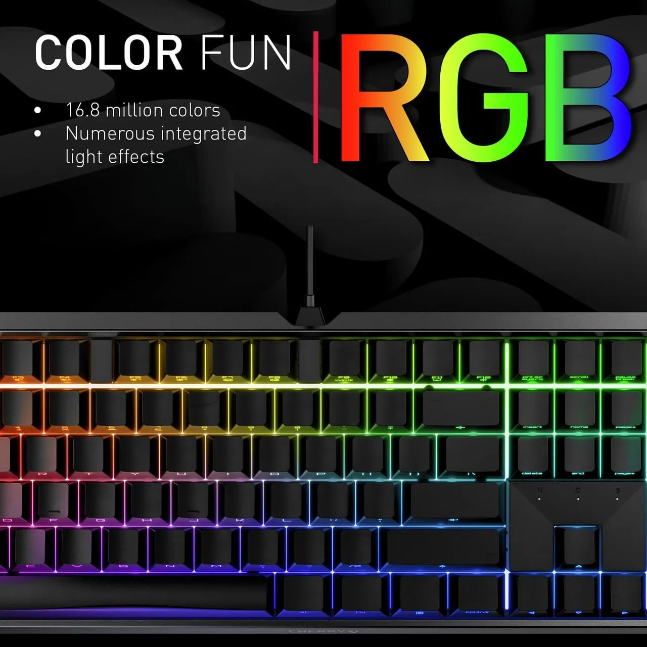 Cherry MX Board 3.0 S Wired Gamer Mechanical Keyboard with Aluminum Housing - MX Brown Switches (Slight Clicky) for Gaming and Office - Customizable RGB Backlighting - Full Size - Black