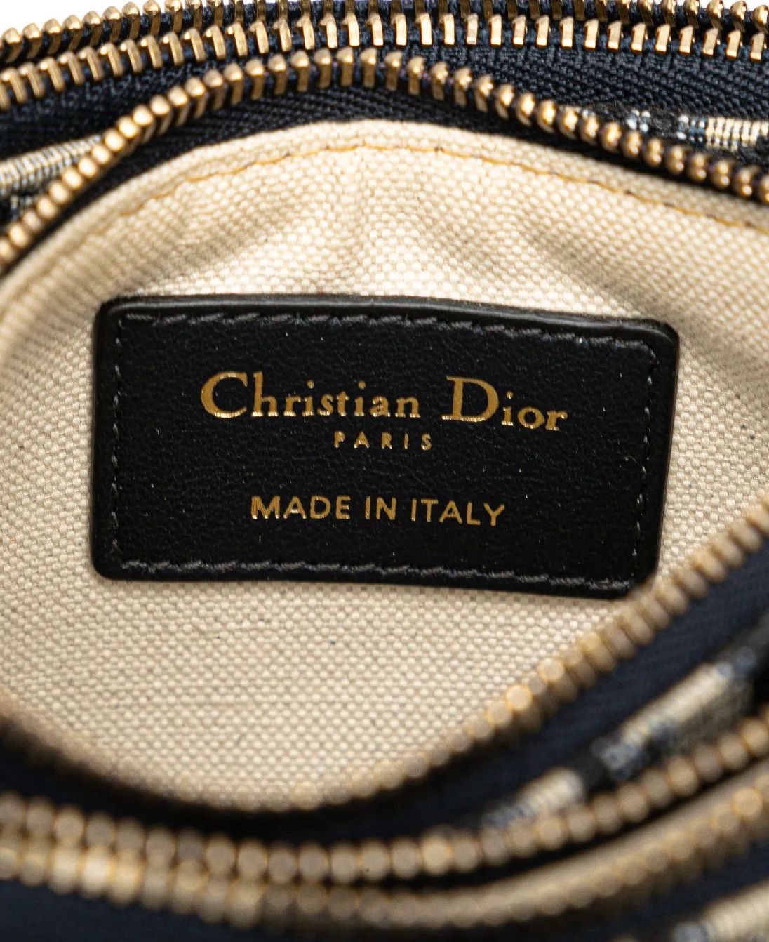 Christian Dior Blue Oblique Saddle Triple Zip Crossbody Bag