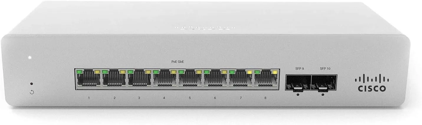 Cisco Meraki MS120-8LP-HW Compact Cloud-Managed Network Switch (Renewed)
