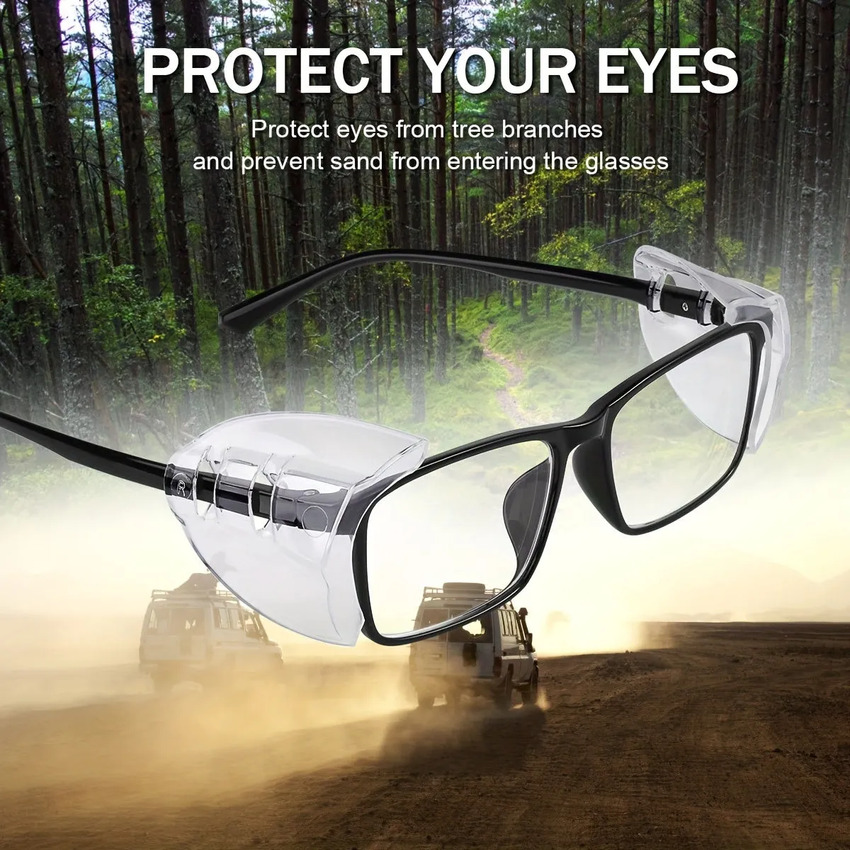 Clear Side Shields for Prescription Glasses  Fits Small to Large