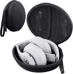 co2CREA for Beats Studio Pro / Studio3 / Solo4 / Solo3 Headphones, Hard Travel Case Compatible with Beats Wireless On-Ear Headphones (Black Case)