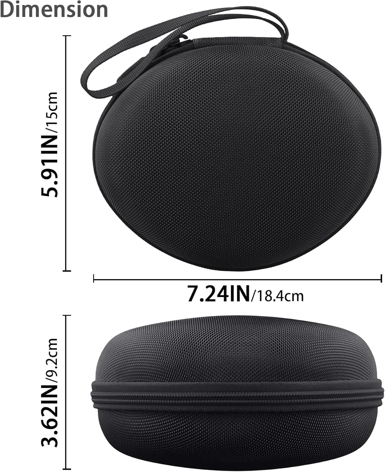 co2CREA for Beats Studio Pro / Studio3 / Solo4 / Solo3 Headphones, Hard Travel Case Compatible with Beats Wireless On-Ear Headphones (Black Case)