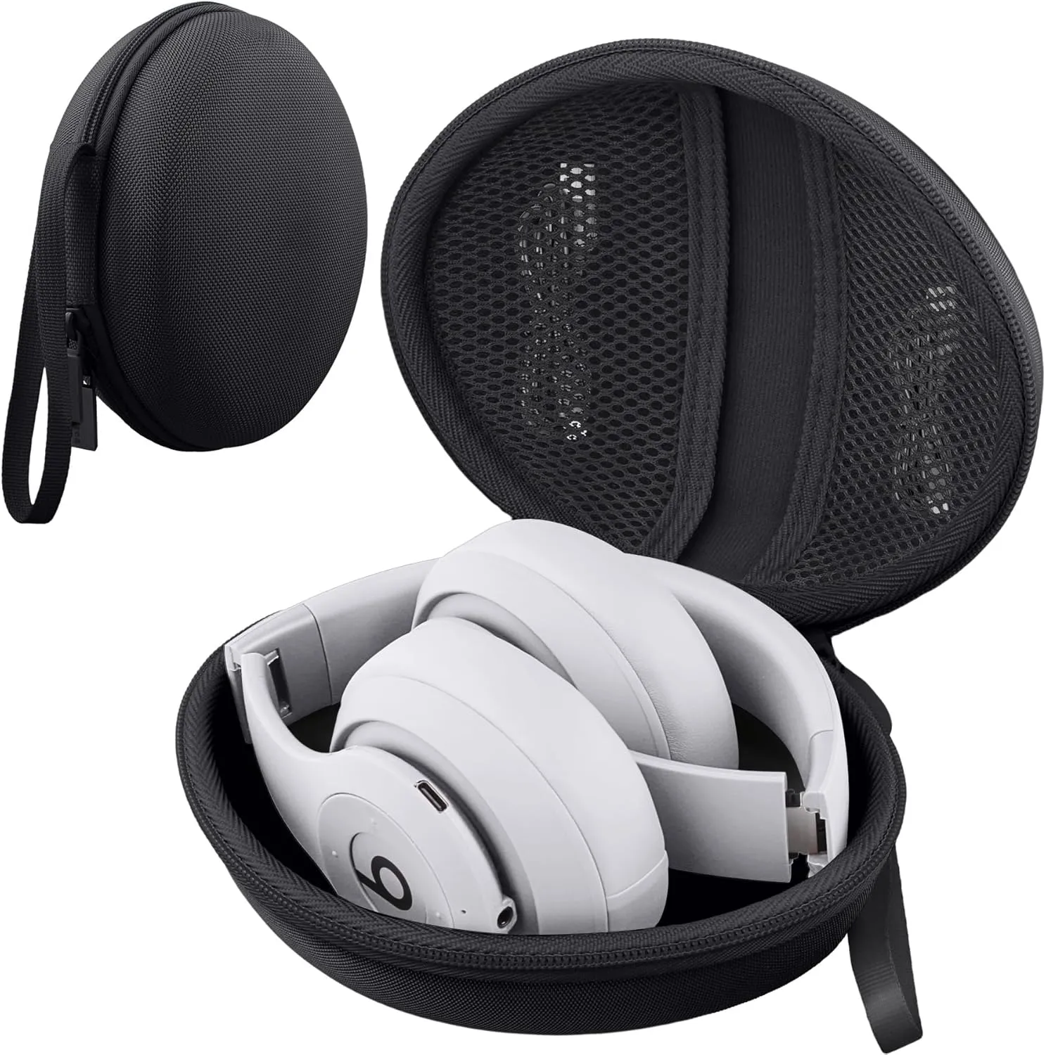 co2CREA for Beats Studio Pro / Studio3 / Solo4 / Solo3 Headphones, Hard Travel Case Compatible with Beats Wireless On-Ear Headphones (Black Case)