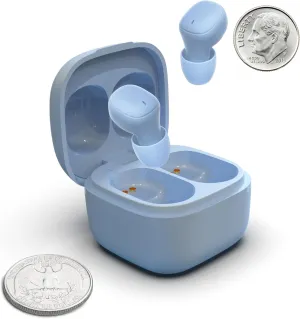 Coby Mini True Wireless Earbuds, Worlds Smallest Wireless Ear Buds, Lightweight in-Ear Headphones & Case, Built-in Mic | Bluetooth Headphones 12-HR Play (Blue)