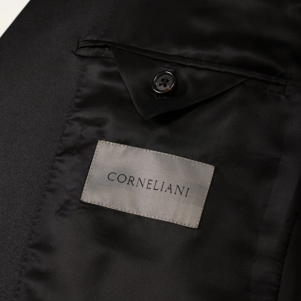 CORNELIANI Peak Lapel Wool Suit BLACK REG