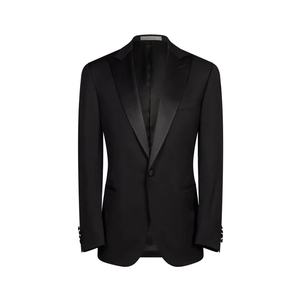 CORNELIANI Peak Lapel Wool Suit BLACK REG