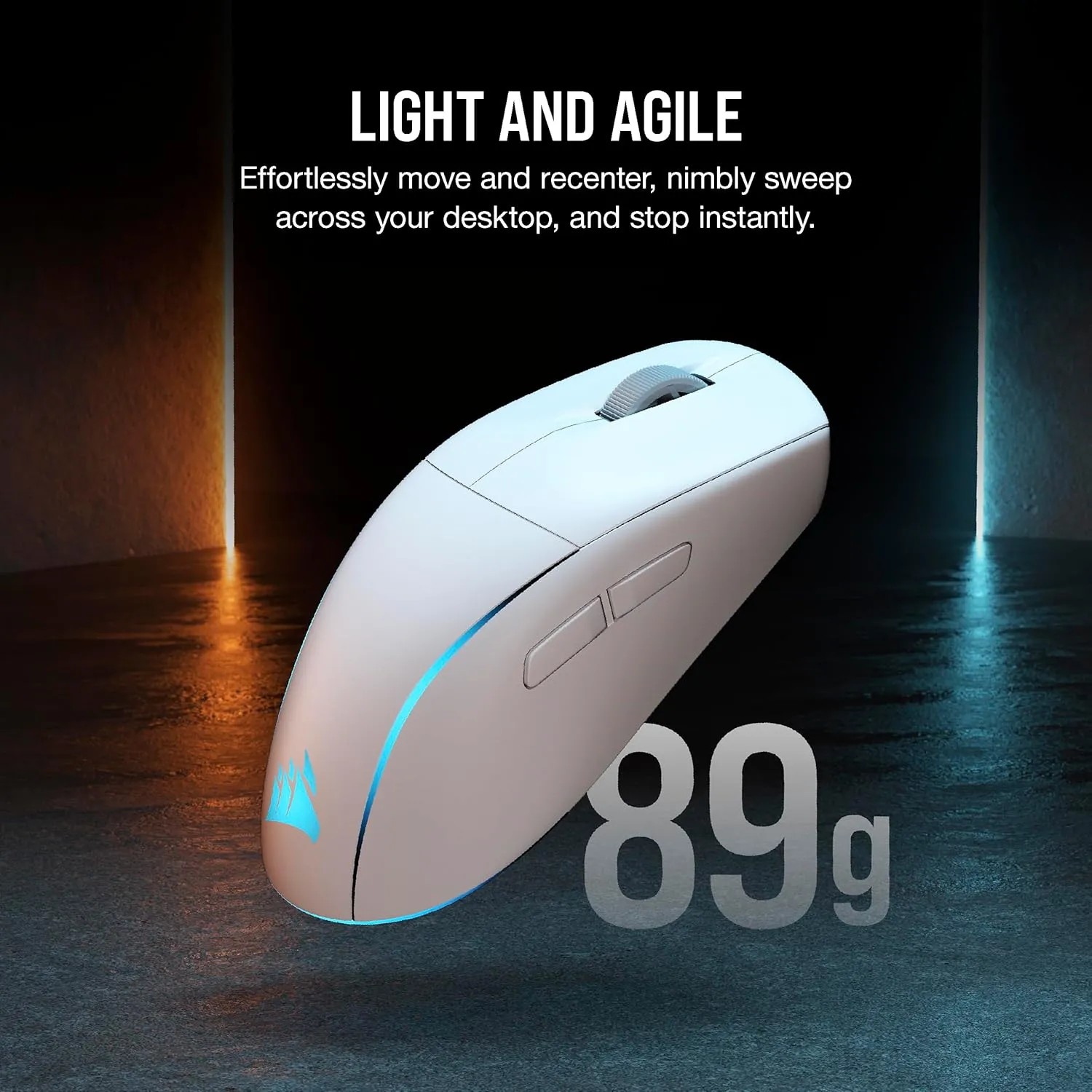 Corsair M75 Wireless RGB Lightweight FPS Gaming Mouse  26,000 DPI  Swappable Side Buttons  iCUE Compatible  PC  White